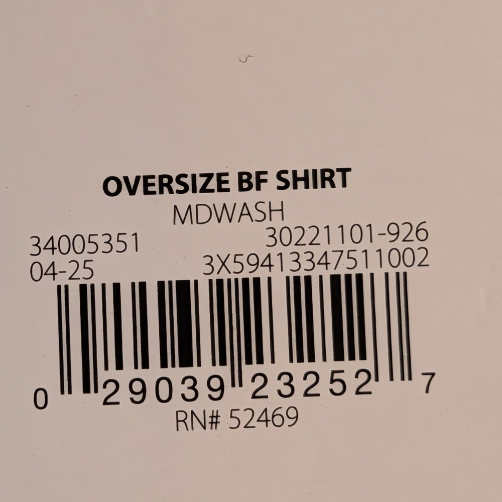 Sofia Vergara Oversized Boyfriend Denim Shirt Small 4-6 Light Wash‎ New NWT - Picture 8 of 9